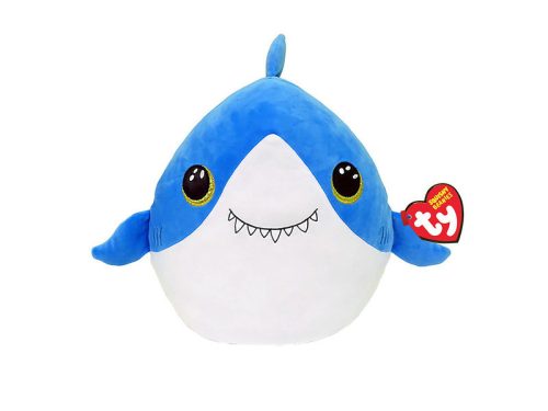 Ty Squishy Beanies párna alakú plüss figura FINSLEY, 22 cm - cápa