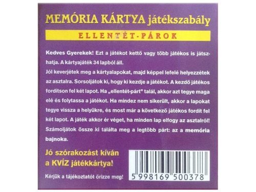 Ellentétpárok memória kártya