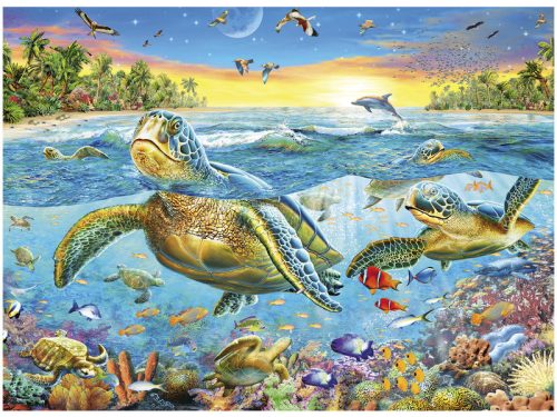 Ravensburger: Puzzle 100 db - Teknősök találkozója