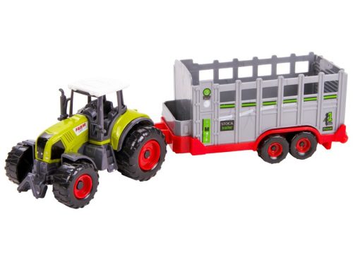 Fém traktor utánfutóval - 22 cm, többféle