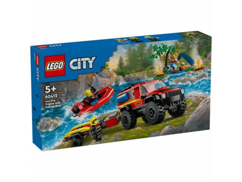 LEGO City Fire 60412 4X4 Tűzoltóautó mentőcsónakkal