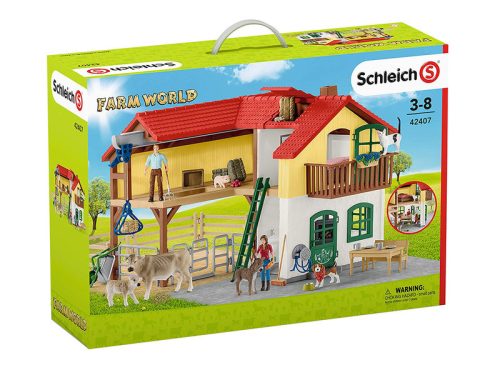 Schleich Falusi ház istállóval és állatokkal