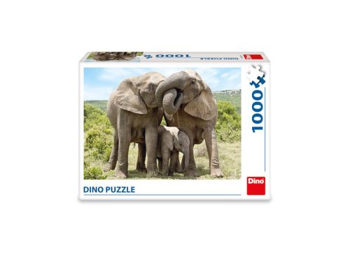 Puzzle 1000 db - Elefánt család