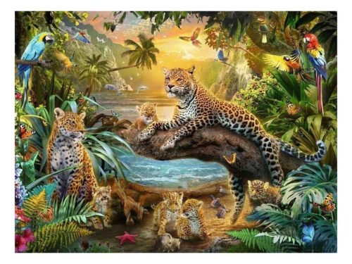 Ravensburger Puzzle 1500 db - Leopárdok a dzsungelban