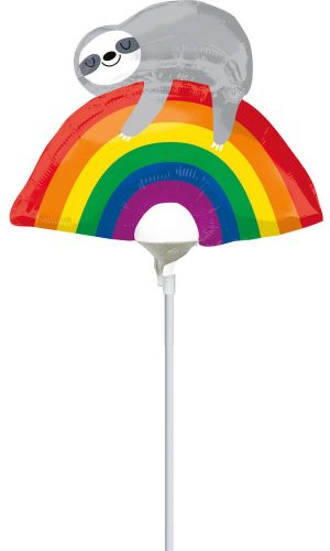 Lajhár Rainbow mini fólia lufi 25 cm (WP)