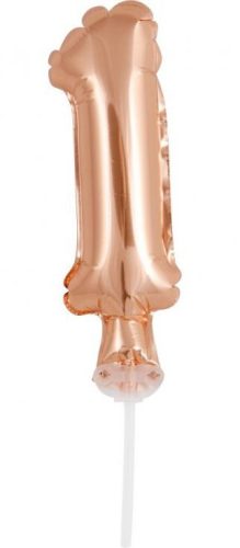 Rose Gold 1-es szám fólia lufi tortára 13 cm