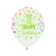 Happy Birthday Colorful léggömb, lufi 5 db-os 12 inch (30cm)