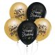 Színes Happy Birthday 18 Gold-Black léggömb, lufi 5 db-os 12 inch (30 cm)