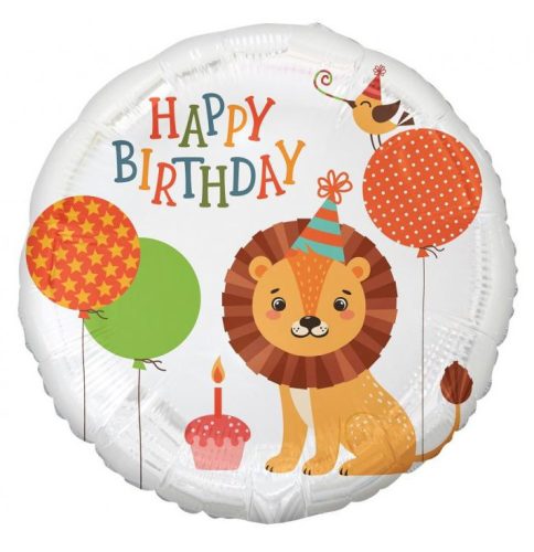 Oroszlán Happy Birthday Lion fólia lufi 36 cm