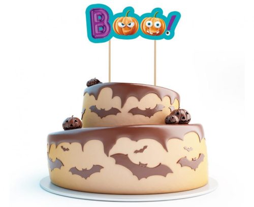 Halloween, Boo torta dekoráció 18 cm