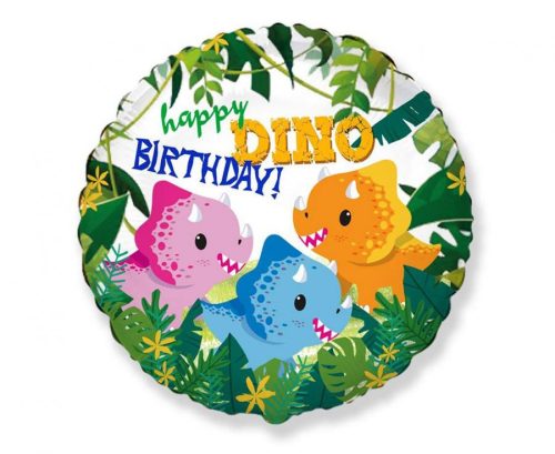 Happy Birthday Dino, Dinoszaurusz fólia lufi 46 cm (WP)