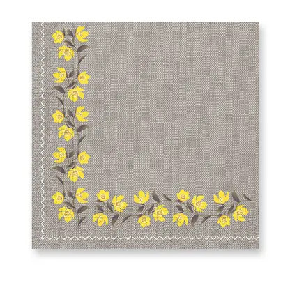 Virágos Yellow Flowers szalvéta 20 db-os 33x33 cm